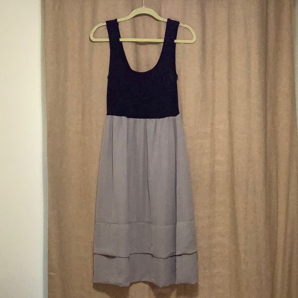 Tank Dress Black and Taupe Medium